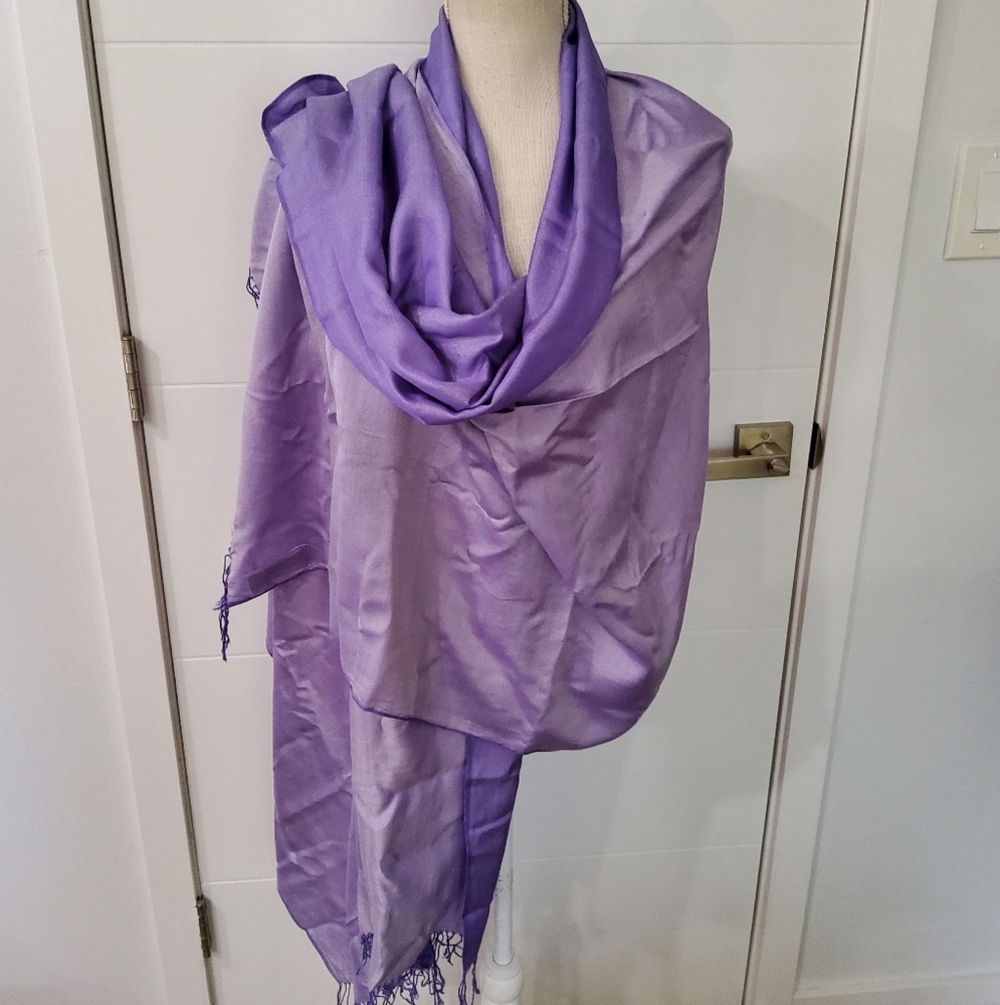 ANICHINI by Diviya Silk Elegant Purple Scarf